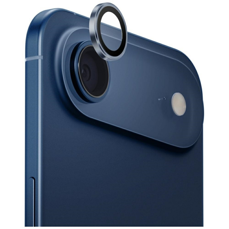 UNIQ Optix aliuminio kameros objektyvo apsauga, skirta „iPhone Air“ su aplikatoriumi – mėlyna