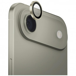 UNIQ Optix aliuminio kameros objektyvo apsauga, skirta „iPhone Air“ su aplikatoriumi – auksinė