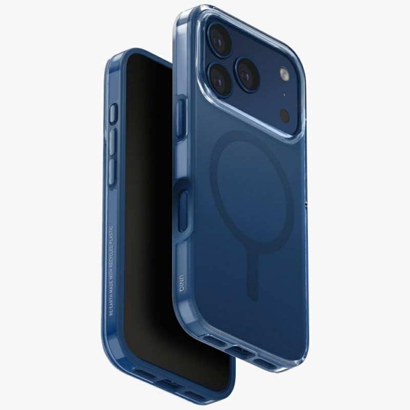 UNIQ Clario Magclick įkrovimo dėklas, skirtas iPhone 17 Pro – mėlynas