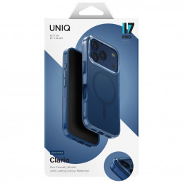 UNIQ Clario Magclick įkrovimo dėklas, skirtas iPhone 17 Pro – mėlynas