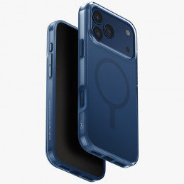 UNIQ Clario Magclick įkrovimo dėklas, skirtas iPhone 17 Pro Max – mėlynas