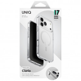 UNIQ Clario Magclick įkrovimo dėklas, skirtas iPhone 17 Pro Max – permatomas