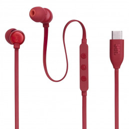 JBL Tune 310C į ausis įdedamos laidinės USB-C ausinės – raudonos
