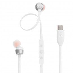 JBL Tune 310C į ausis įdedamos laidinės USB-C ausinės – baltos