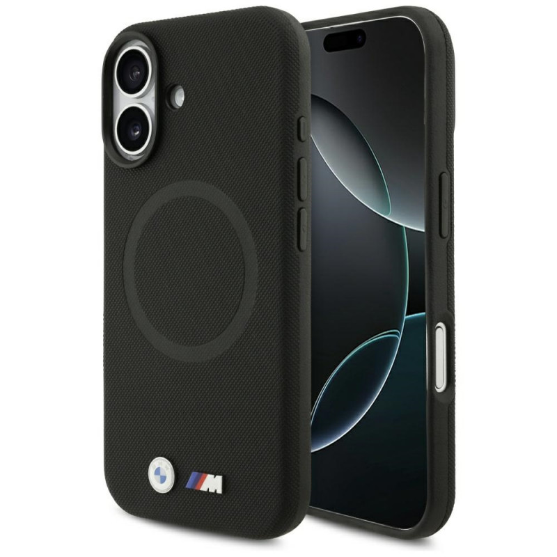 BMW M FW metalinis logotipo „MagSafe“ dėklas, skirtas iPhone 17 – juodas