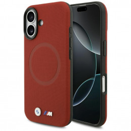 BMW M FW metalinis logotipo „MagSafe“ dėklas, skirtas iPhone 17 – raudonas