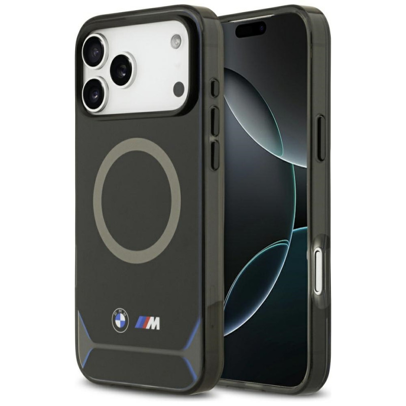 BMW M IML metalinių mygtukų ir logotipo „MagSafe“ dėklas, skirtas „iPhone 17 Pro Max“ – mėlynas