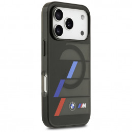 BMW M IML metalinių mygtukų su trijų spalvų linijomis „MagSafe“ dėklas, skirtas „iPhone 17 Pro“ – juodas
