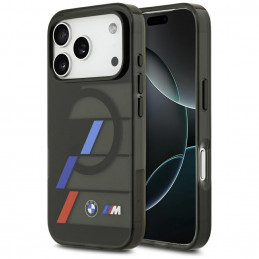 BMW M IML metalinių mygtukų ir trijų spalvų linijų „MagSafe“ dėklas, skirtas „iPhone 17 Pro Max“ – juodas