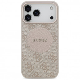 „Guess 4G Circle Classic Logo MagSafe“ dėklas, skirtas „iPhone 17 Pro Max“ – rožinis