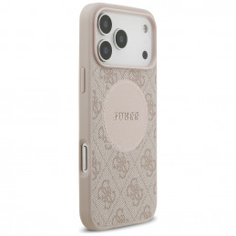„Guess 4G Circle Classic Logo MagSafe“ dėklas, skirtas „iPhone 17 Pro Max“ – rožinis