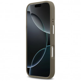 „Guess Grained Big 4G Classic“ logotipo dėklas, skirtas „iPhone 17 Pro“ – rudas
