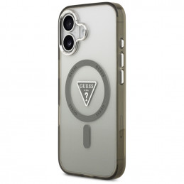 „Guess IML Gradient Triangle Logo MagSafe“ dėklas, skirtas iPhone 17 – alyvuogių spalvos