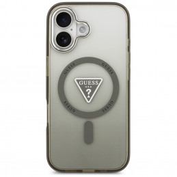 „Guess IML Gradient Triangle Logo MagSafe“ dėklas, skirtas iPhone 17 – alyvuogių spalvos
