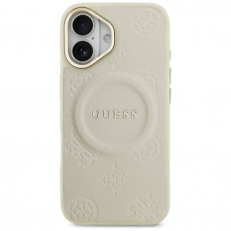 „Guess Peony Hot Stamp MagSafe iPhone 17“ dėklas – smėlio spalvos