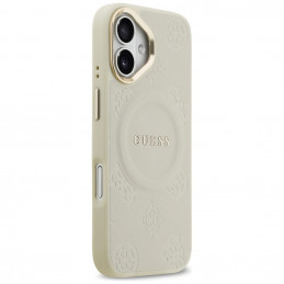 „Guess Peony Hot Stamp MagSafe iPhone 17“ dėklas – smėlio spalvos