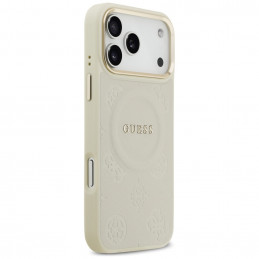 „Guess Peony Hot Stamp MagSafe“ dėklas, skirtas „iPhone 17 Pro Max“ – smėlio spalvos