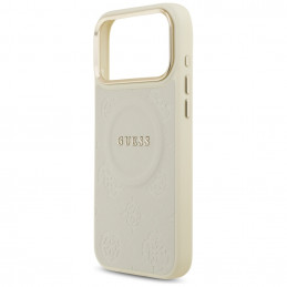 „Guess Peony Hot Stamp MagSafe“ dėklas, skirtas „iPhone 17 Pro Max“ – smėlio spalvos