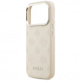 „Guess Peony Hot Stamp Script MagSafe“ dėklas, skirtas „iPhone 17 Pro“ – smėlio spalvos