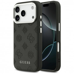 „Guess Peony Hot Stamp Script MagSafe“ dėklas, skirtas „iPhone 17 Pro“ – juodas