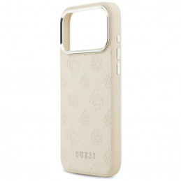 „Guess Peony Hot Stamp Script MagSafe“ dėklas, skirtas „iPhone 17 Pro Max“ – smėlio spalvos