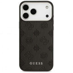 „Guess Peony Hot Stamp Script MagSafe“ dėklas, skirtas „iPhone 17 Pro Max“ – juodas