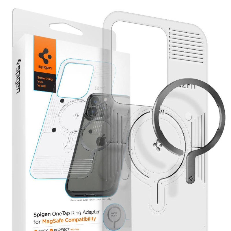 MagSafe Spigen OneTap žiedas - matinė juoda