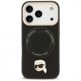 „Karl Lagerfeld Big Strap Karl Metal Logo MagSafe“ dėklas, skirtas „iPhone 17 Pro Max“ – juodas