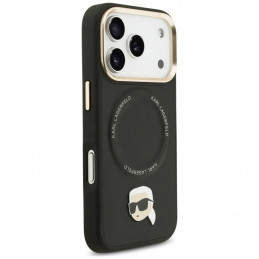 „Karl Lagerfeld Big Strap Karl Metal Logo MagSafe“ dėklas, skirtas „iPhone 17 Pro Max“ – juodas