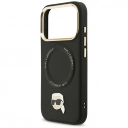 „Karl Lagerfeld Big Strap Karl Metal Logo MagSafe“ dėklas, skirtas „iPhone 17 Pro Max“ – juodas