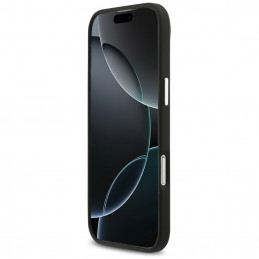 Karl Lagerfeld FW grūdėtas Karl & Choupette galvučių, smeigtukų ir logotipo iPhone oro dėklas – juodas