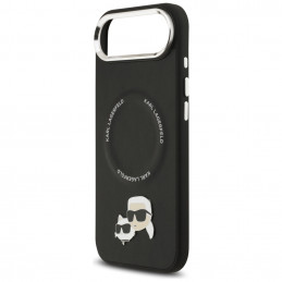 Karl Lagerfeld Karl & Choupette Pins MagSafe dėklas, skirtas iPhone Air – juodas