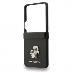 Karl Lagerfeld Saffiano Karl&Choupette Pin dėklas, skirtas Samsung Galaxy Z Flip 7 - juodas