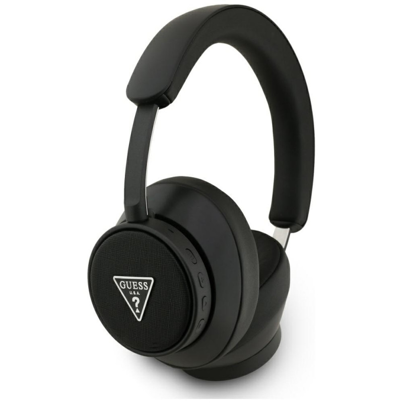 Ausinės „Guess Saffiano Triangle Logo Bluetooth ENC“ – juodos