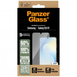 „PanzerGlass“ itin plataus diagonalo grūdintas stiklas, skirtas „Samsung Galaxy S25 FE“ – skaidrus
