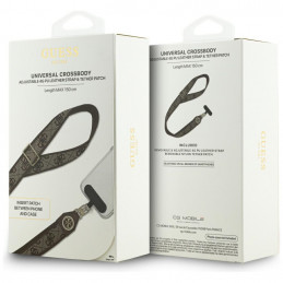 „Guess“ universalus CBDY 4G „Tether Patch Strass“ metalinis telefono dirželis – rudas