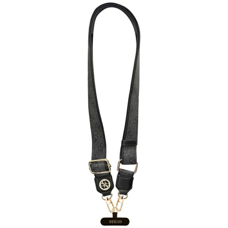 „Guess“ universalus CBDY 4G „Tether Patch Strass“ metalinis logotipo telefono dirželis - juodas