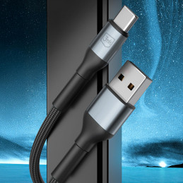 3mk Hyper Cable N-SERIES USB-A / USB-C 1m 9V/ 2A 18W / juodas