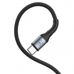3mk Hyper Cable N-SERIES USB-A / USB-C 1m 9V/ 2A 18W / juodas
