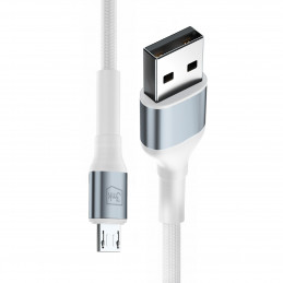 3mk Hyper Cable N-SERIES USB-A / MicroUSB 1m 5V/ 2.4A 12W / baltas