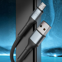 3mk Hyper Cable N-SERIES USB-A / MicroUSB 1m 5V/ 2.4A 12W / juodas