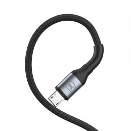 3mk Hyper Cable N-SERIES USB-A / MicroUSB 1m 5V/ 2.4A 12W / juodas