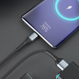 3mk Hyper Cable 3mk Hyper Cable N-SERIES USB-A / USB-C 1m 9V/ 2A 18W QC 3.0 / juodas
