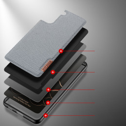 Dux Ducis Fino dėklo dangtelis, padengtas nailono medžiaga, skirtas Samsung Galaxy S22+ (S22 Plus) mėlynai