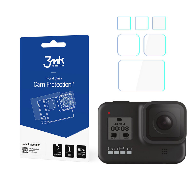 3mk kameros apsauginis stiklas GoPro HERO 8 juodas