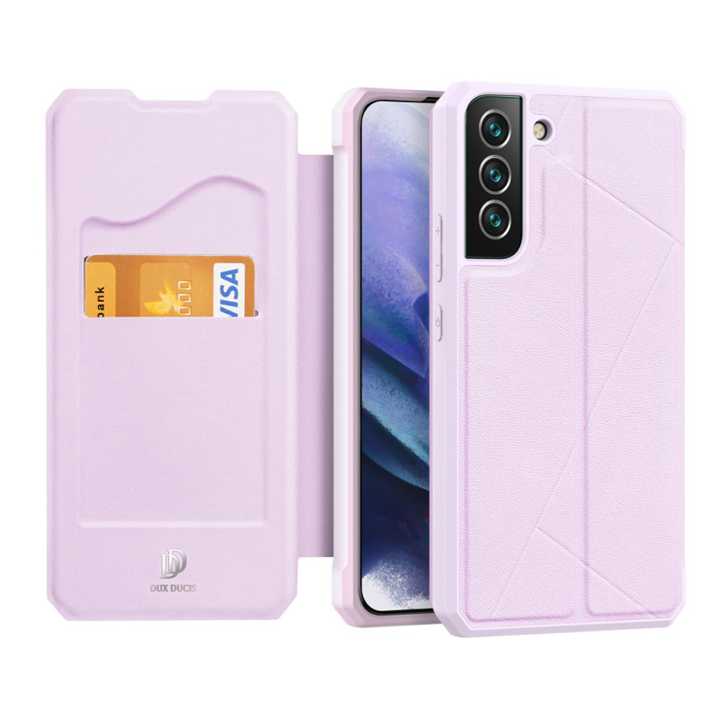 DUX DUCIS Skin X dėklo dėklo dangtelis su atvartu, skirtas Samsung Galaxy S22+ (S22 Plus) rožinis
