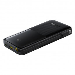 „Baseus Bipow 2“ 10000 mAh 20 W išorinė baterija su skaitmeniniu ekranu ir integruotu USB-C laidu - juoda