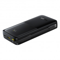 „Baseus Bipow 2“ 20000 mAh 20 W išorinė baterija su skaitmeniniu ekranu ir integruotu USB-C laidu - juoda