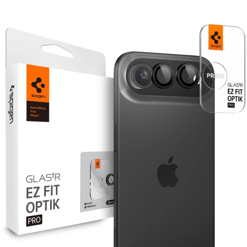 „Spigen Optik Pro Glas.tR EZ FIT“ kameros dėklai, 2 vnt., skirti „iPhone Air“ – juodi
