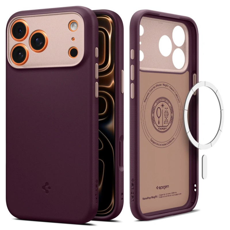 Spigen Nano Pop Mag MagSafe dėklas iPhone 17 Pro - bordo spalvos